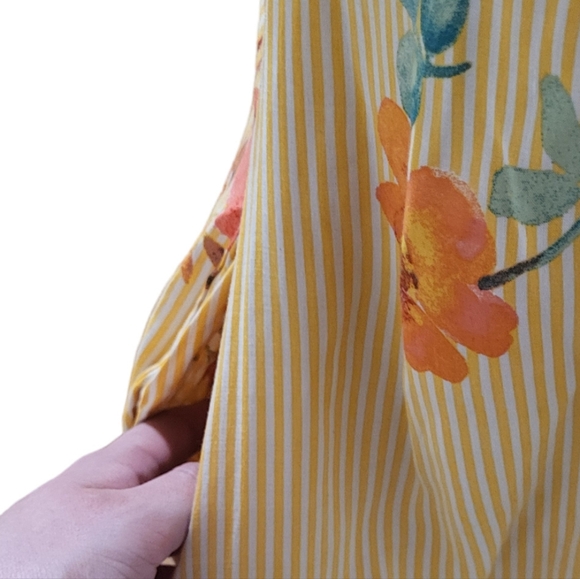 Nwt Free People yellow floral sun dress with pockets, removable straps, size L - Picture 4 of 5